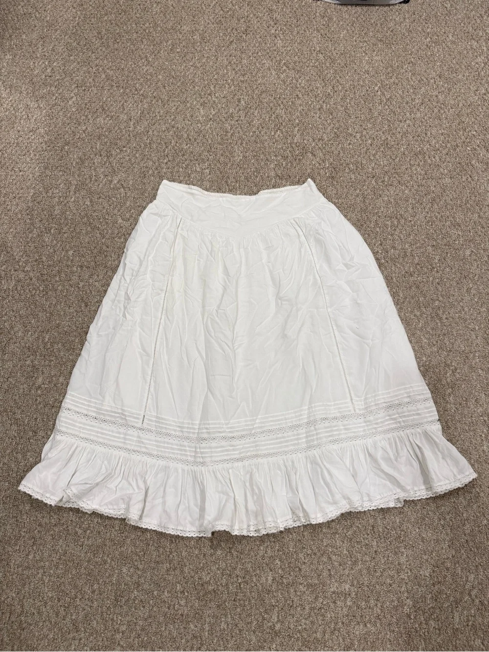NWT American Eagle Outfitters White Tiered Maxi Skirt Size XL